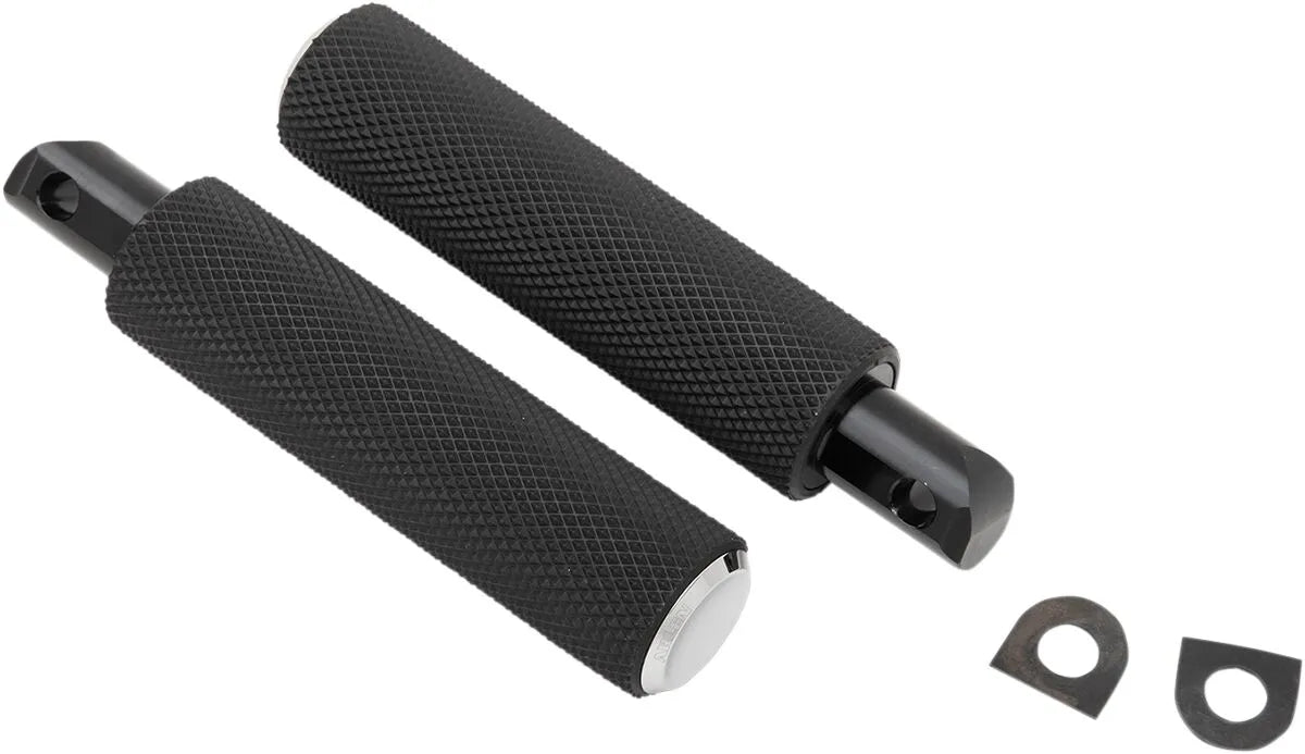 Arlen Ness Knurled Foot Pegs - Black/chrome