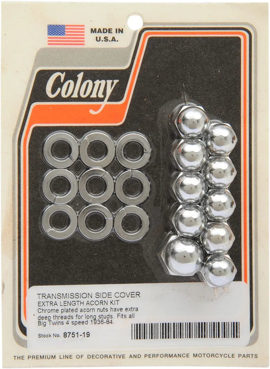 Colony Transmission Side Cover Acorn Nut Kit Harley Big Twin