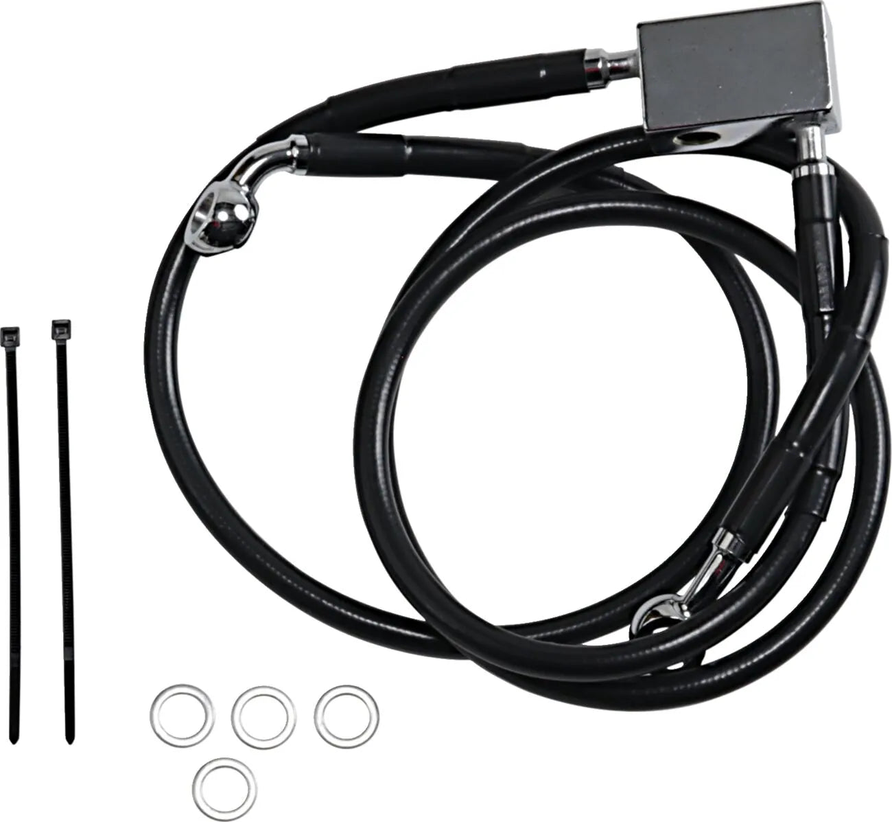 Drag Specialties Extended Black Vinyl Brake Line Kit