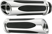 Arlen Ness Deep Cut Comfort Grips - Black/chrome