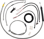 La Choppers Complete Stainless Braided Cable/Brake Line Kit