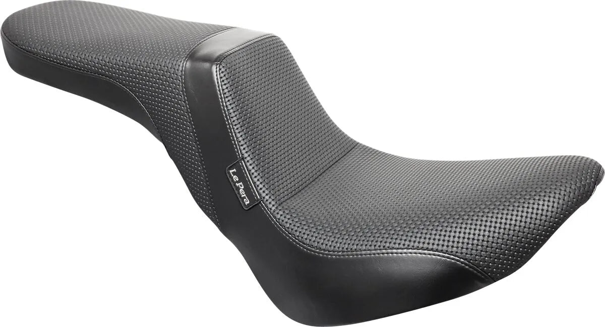 Le Pera Daytona 2-up Seat - Black Vinyl - For Harley Davidson