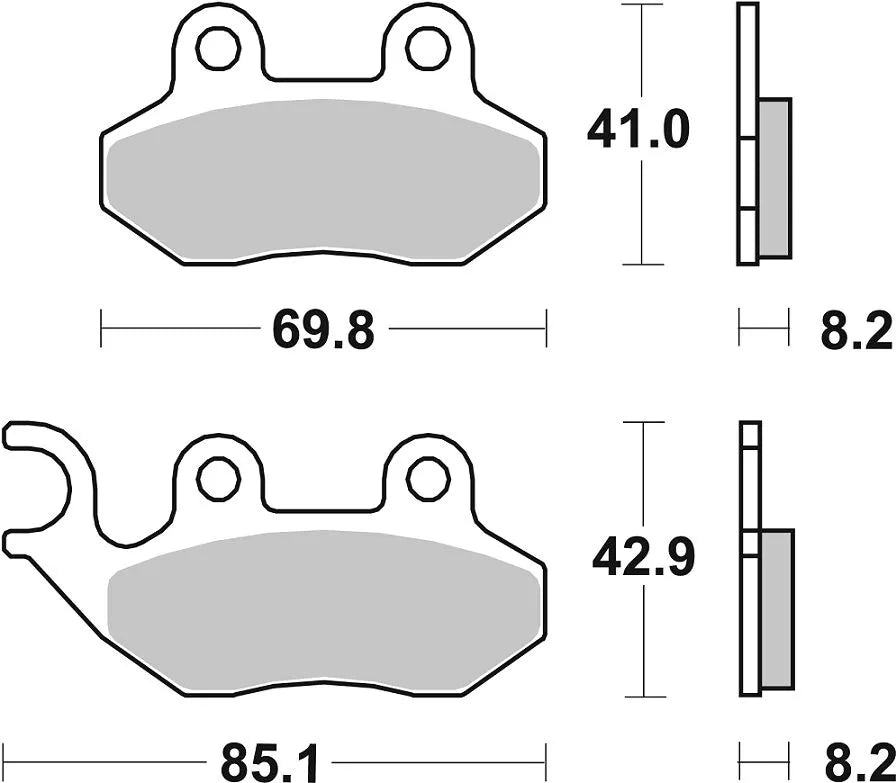 Sbs Hf Street Ceramic Organic Brake Pads - Front