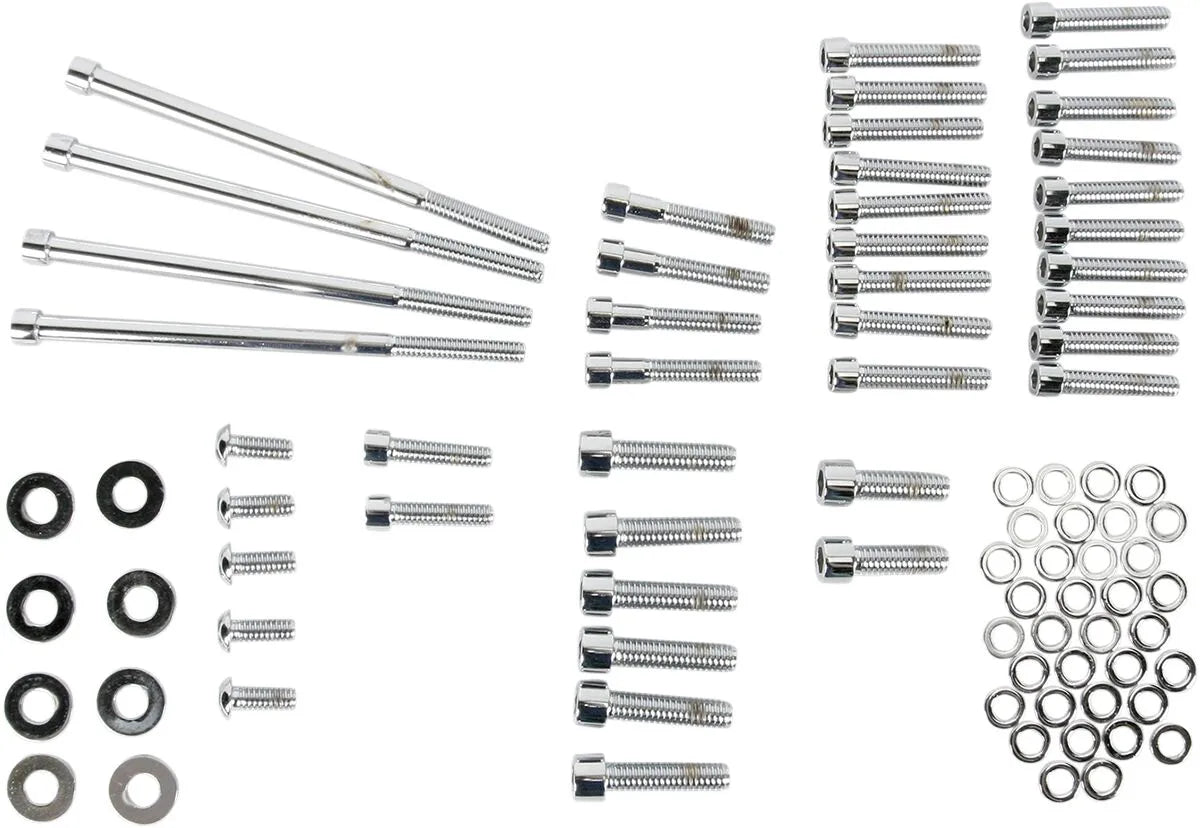 Gardner-Westcott Side Cover Bolt Kit Polished Flat for Harley