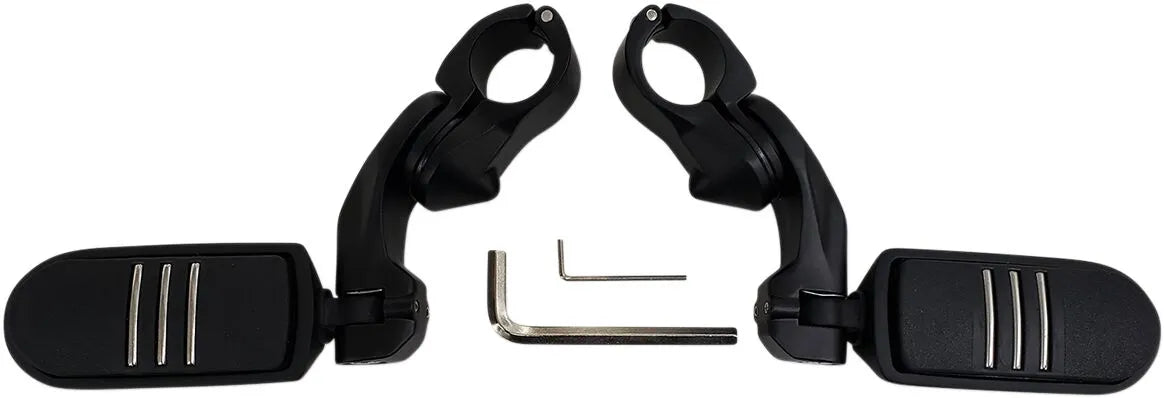 Rivco Highway Pegs - 1-1/4" Bars - Matte Black