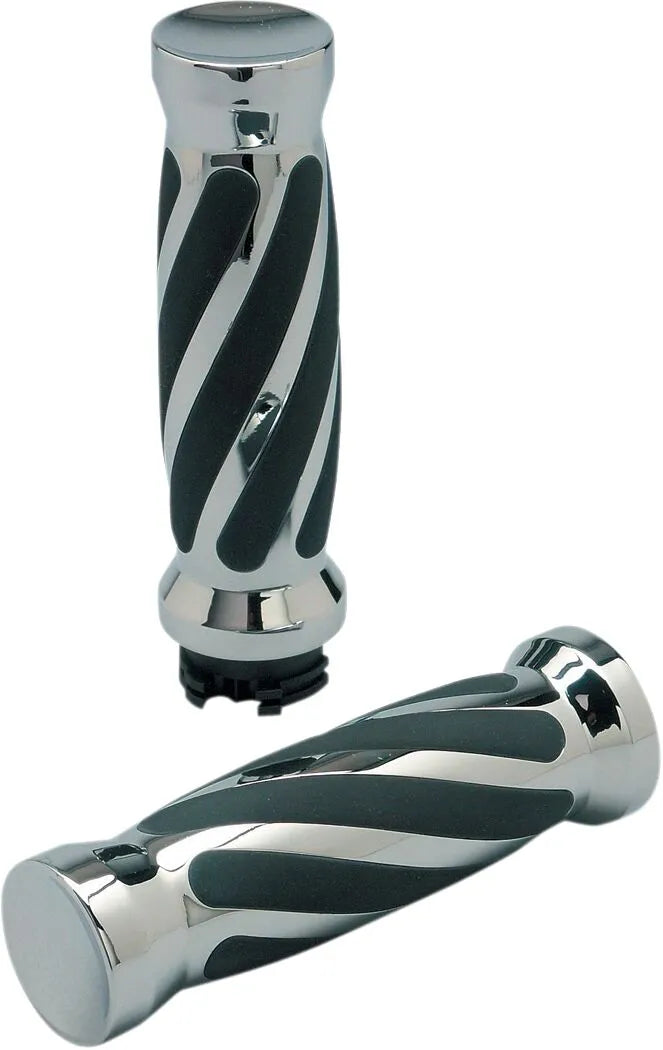 Pro-one Twisted Rubber Grips - Black/chrome