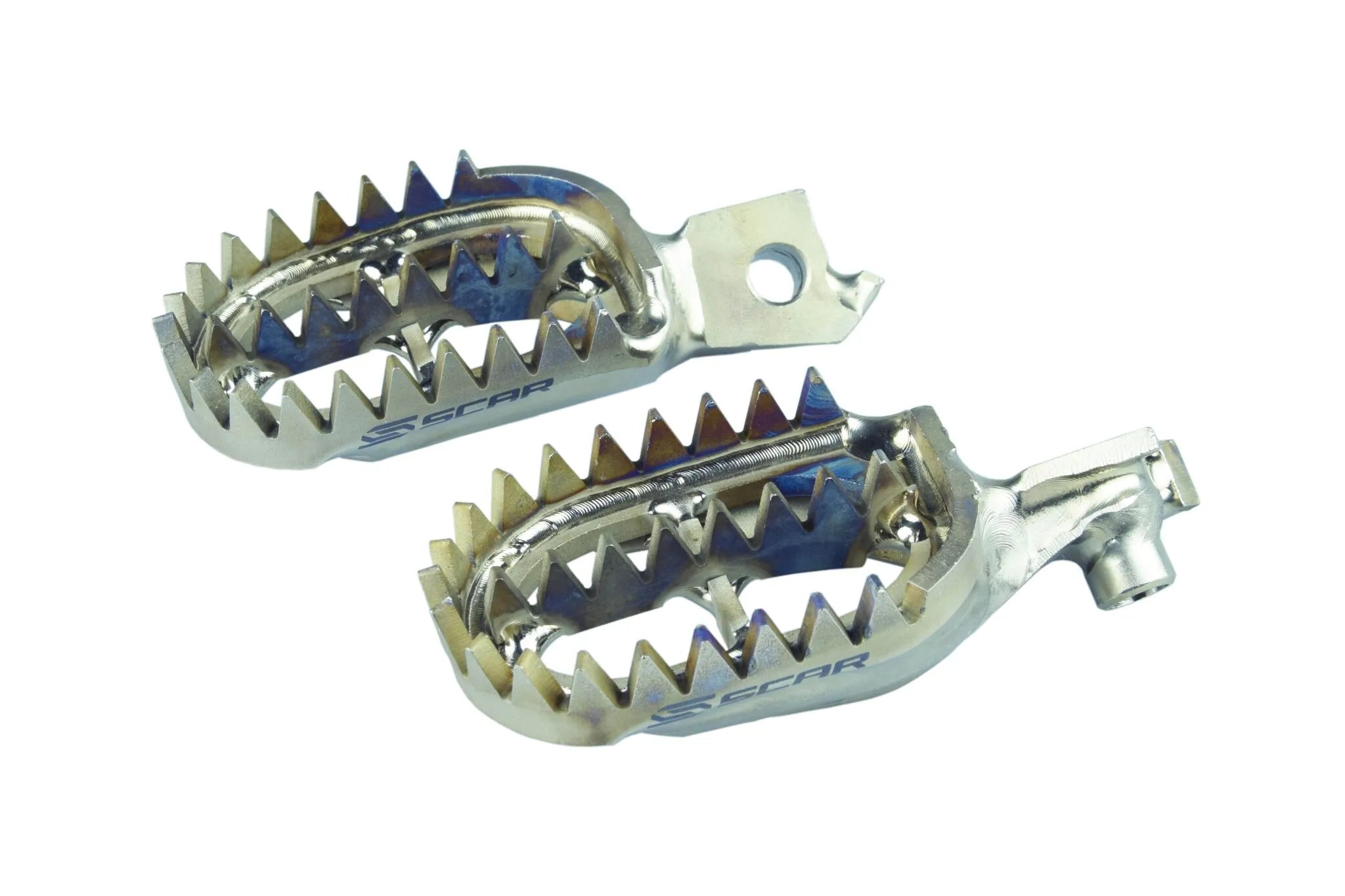 Scar Titanium Footpegs - Enhanced Grip