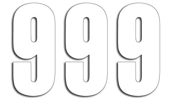 Blackbird Racing Number Plate Graphic - Digit 9 - 3 Pack