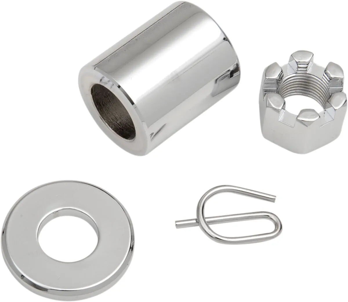 Colony Axle Spacer Nut Kit Chrome Rear for Harley Davidson Dyna