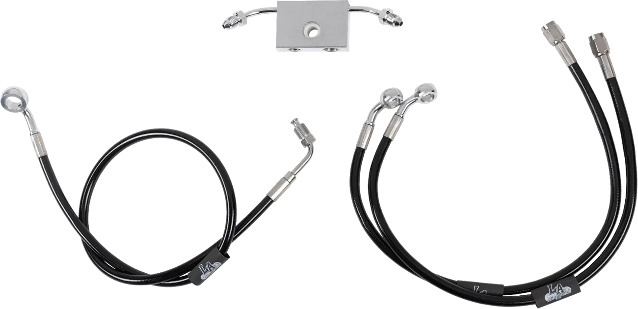 La Choppers Schwarz Geflochtene Bremsleitung Kit Mit Abs