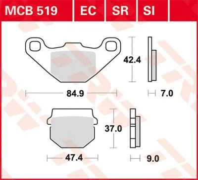 Trw All Round Sintered Metal Brake Pads - Front & Rear
