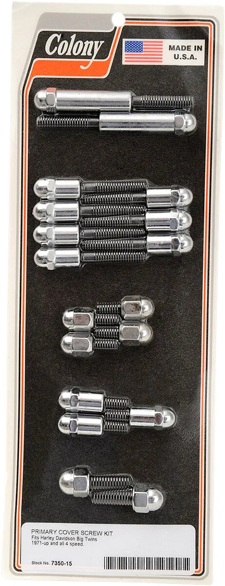 Colony Primary Cover Acorn Screw Kit Aluminum 4-Speed 71-86 HD