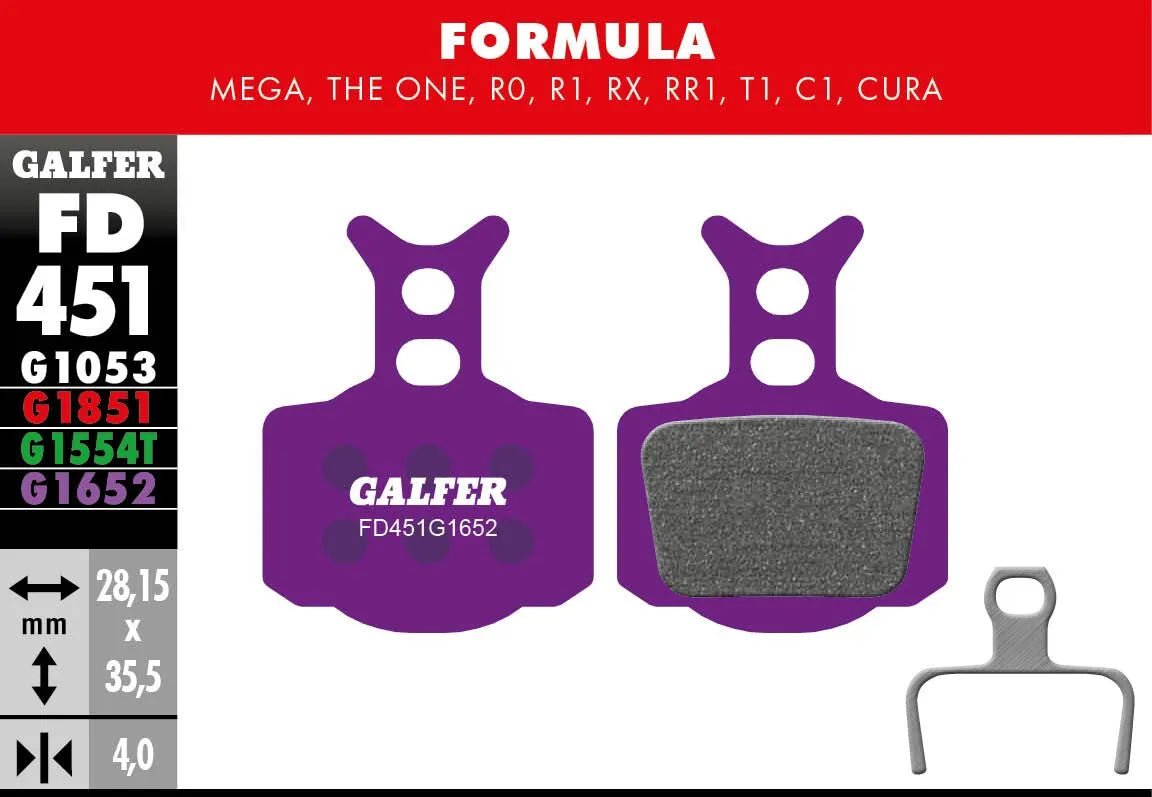 Galfer G1652 E-Bike Brake Pads for Formula Brakes