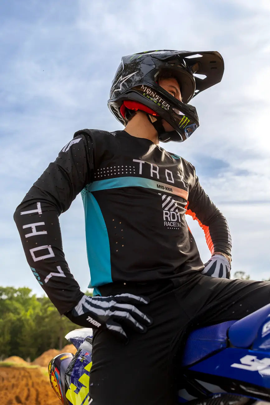 Thor Sportmode Synth Jersey - Black/White/Turquoise/Coral