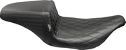 Le Pera Kickflip Seat - Black Vinyl, Diamond Stitch - For Harley Davidson