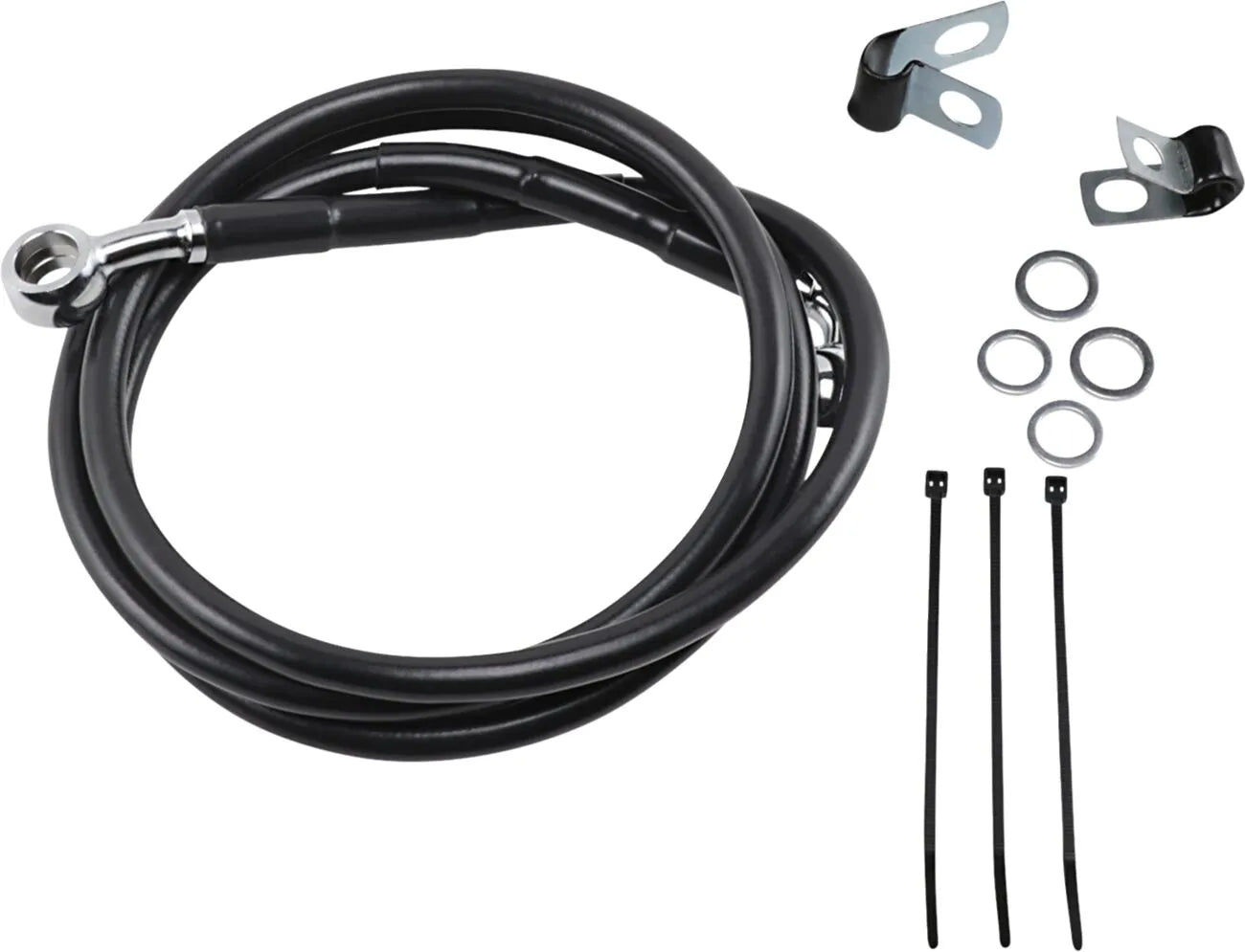 Drag Specialties Extended Brake Line Kit 50" Black Vinyl