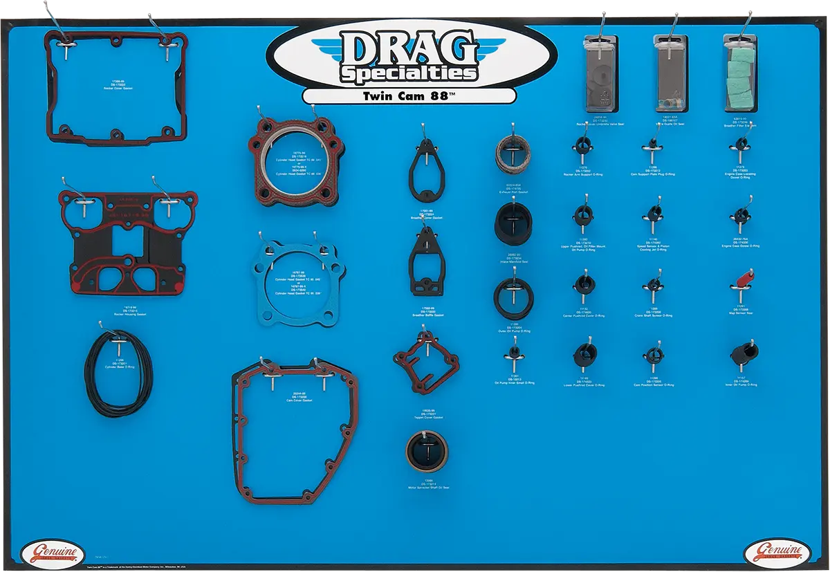 Drag Specialties Twin Cam Gasket Display for Motors