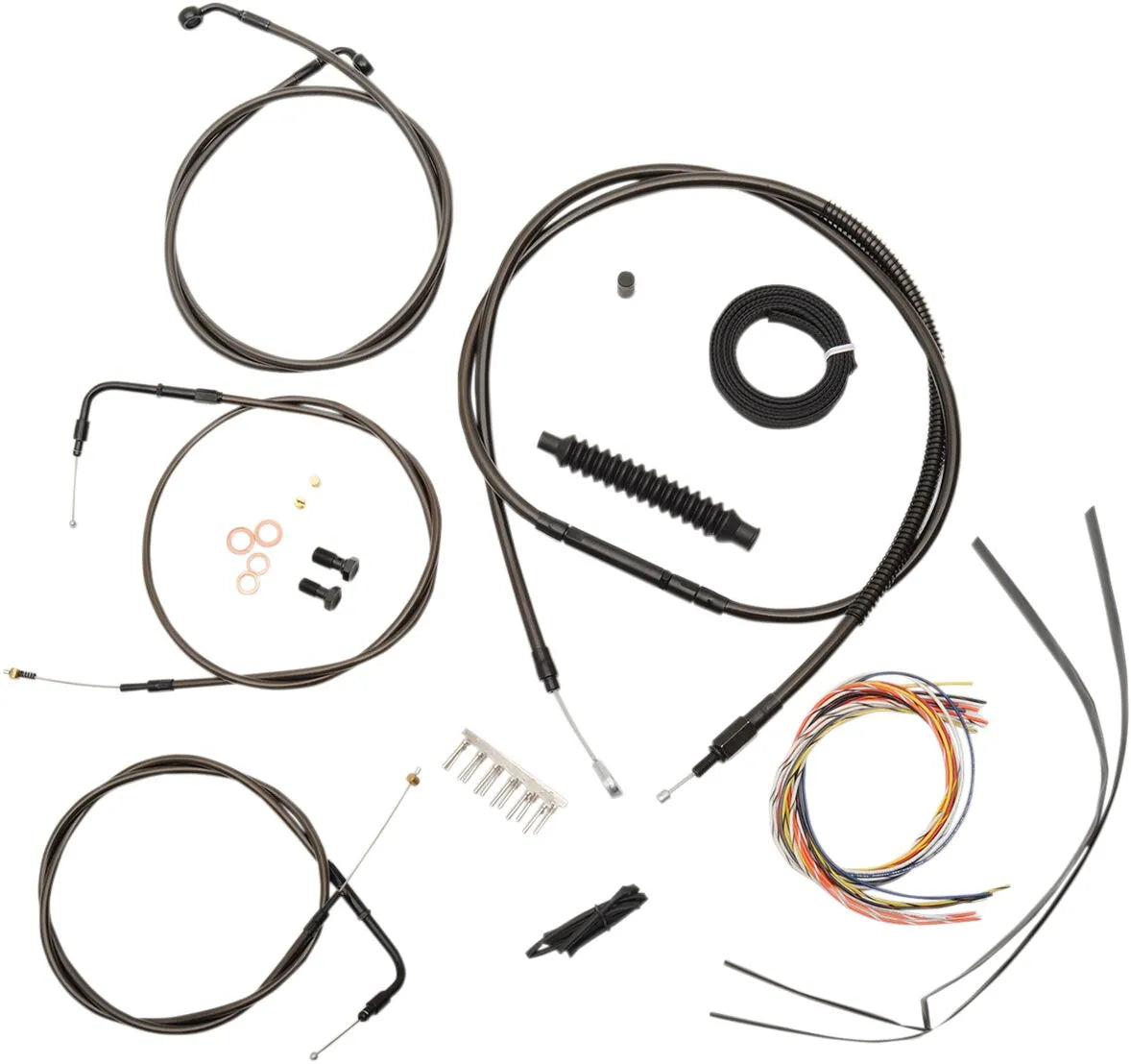 LA CHOPPERS Midnight Braided Cable Kit for 12-14" Ape Hangers