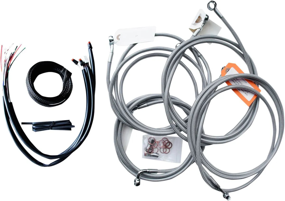 LA CHOPPERS Stainless Braided Handlebar Cable Kit for 18"-20"