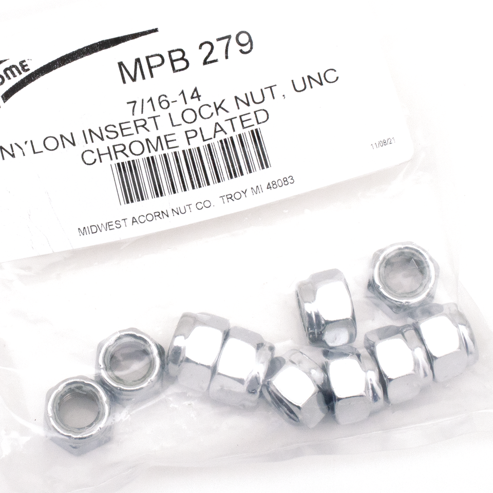 Midwest Acorn Nut Company Chrome Nyloc Nut Assortment – Hardware