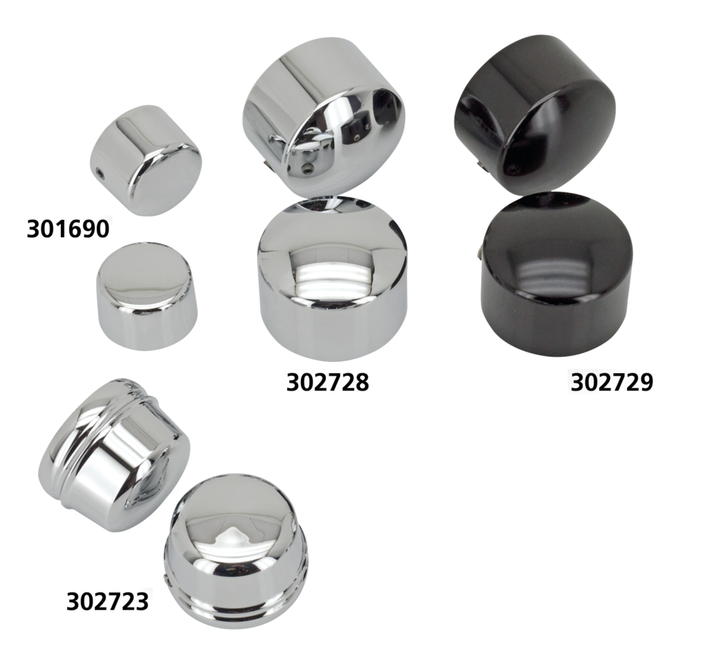 Zodiac Chrome & Black Front Axle Caps – Wheel & Tire