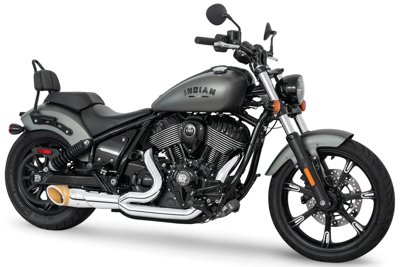 Freedom Performance Exhaust Shorty Turn Out Slash Cut 2-INTO-1 for Indian Powerplus & Thunderstroke