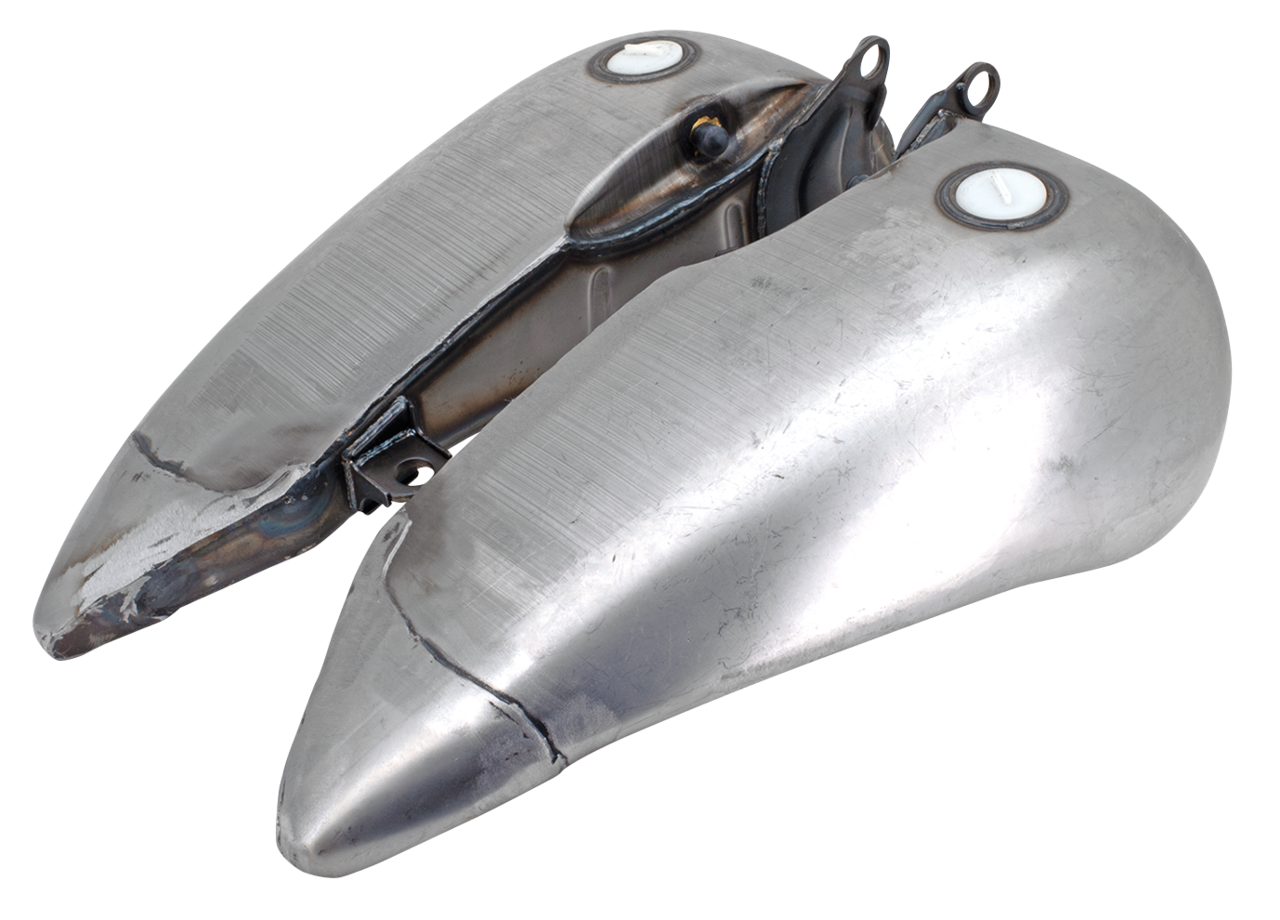 Zodiac 4" Stretched Steel Flat-Side Gas Tank for Softail – Gas- & Oil Tank