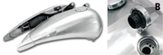 Zodiac 4" Stretched Steel Flat-Side Gas Tank for Softail – Gas- & Oil Tank
