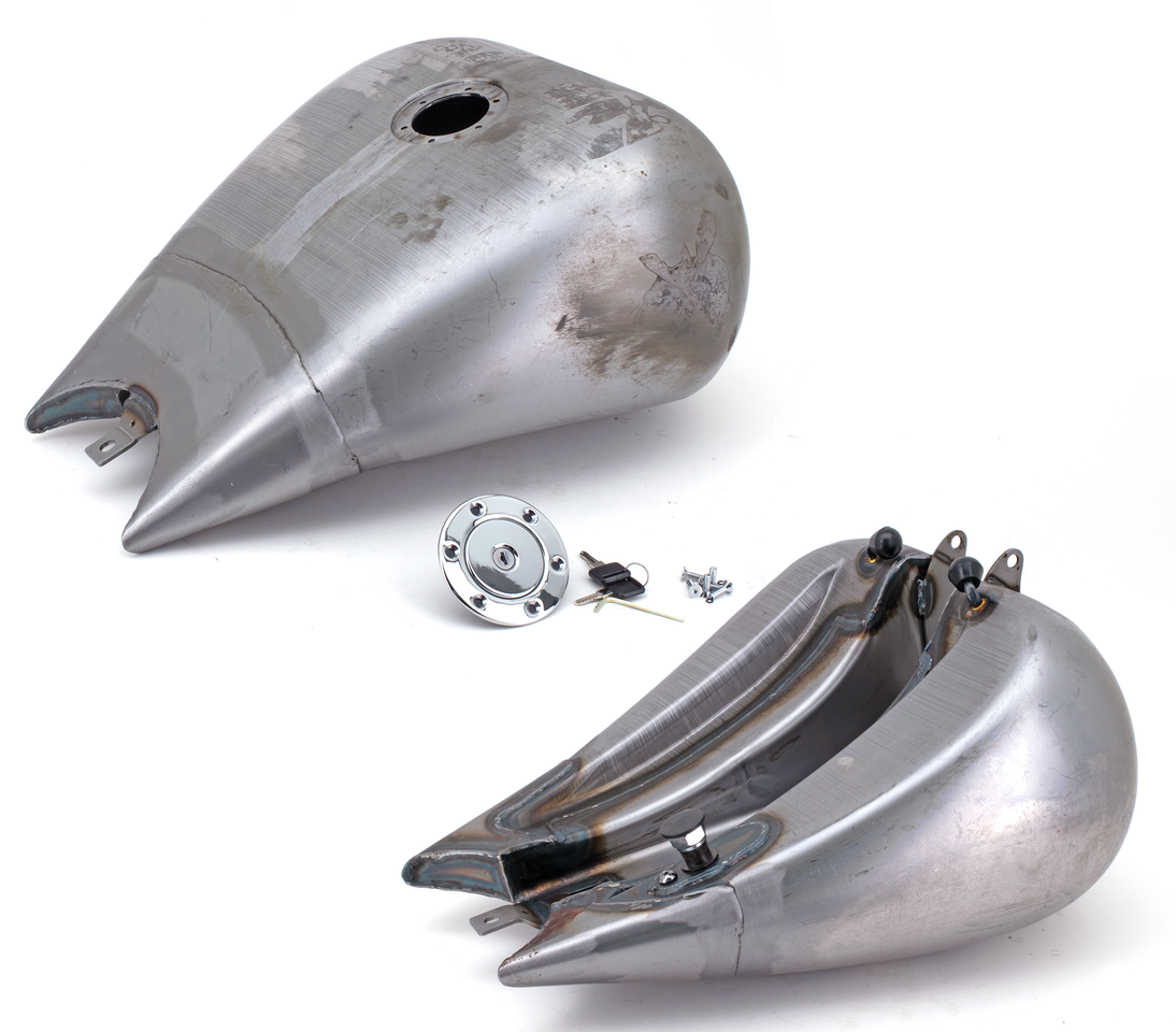 Zodiac 2" Stretched Custom Style Smooth Top Tanks for Carburetor Twin Cam Softail – Gas- & Oil Tank