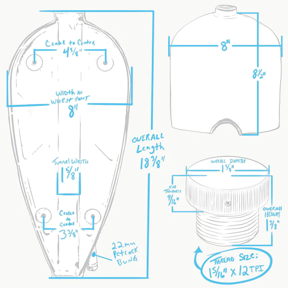 Lowbrow Customs Narrow Sporty Frisco Gas Tank – Gas- & Oil Tank