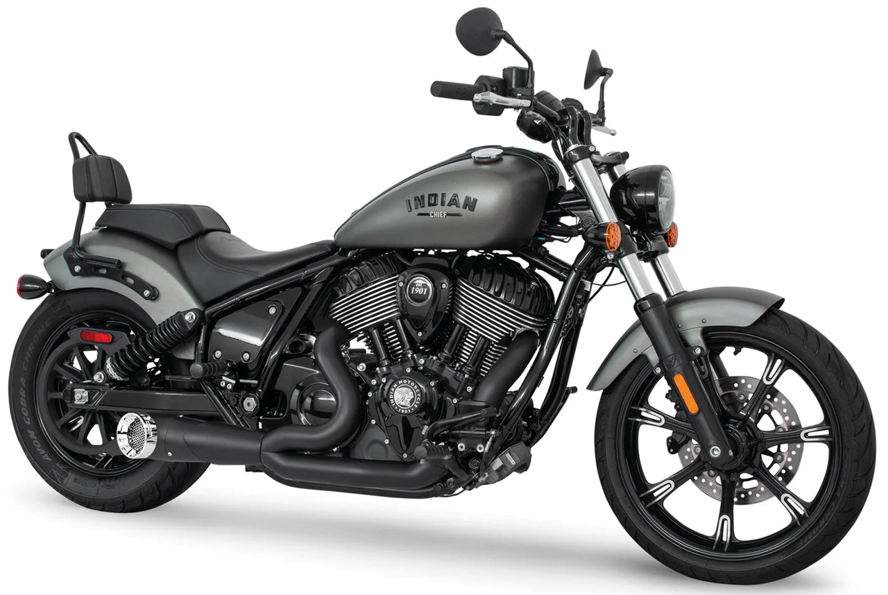 Freedom Performance Exhaust Shorty Turn Out Straight Cut 2-INTO-1 for Indian Powerplus & Thunderstroke