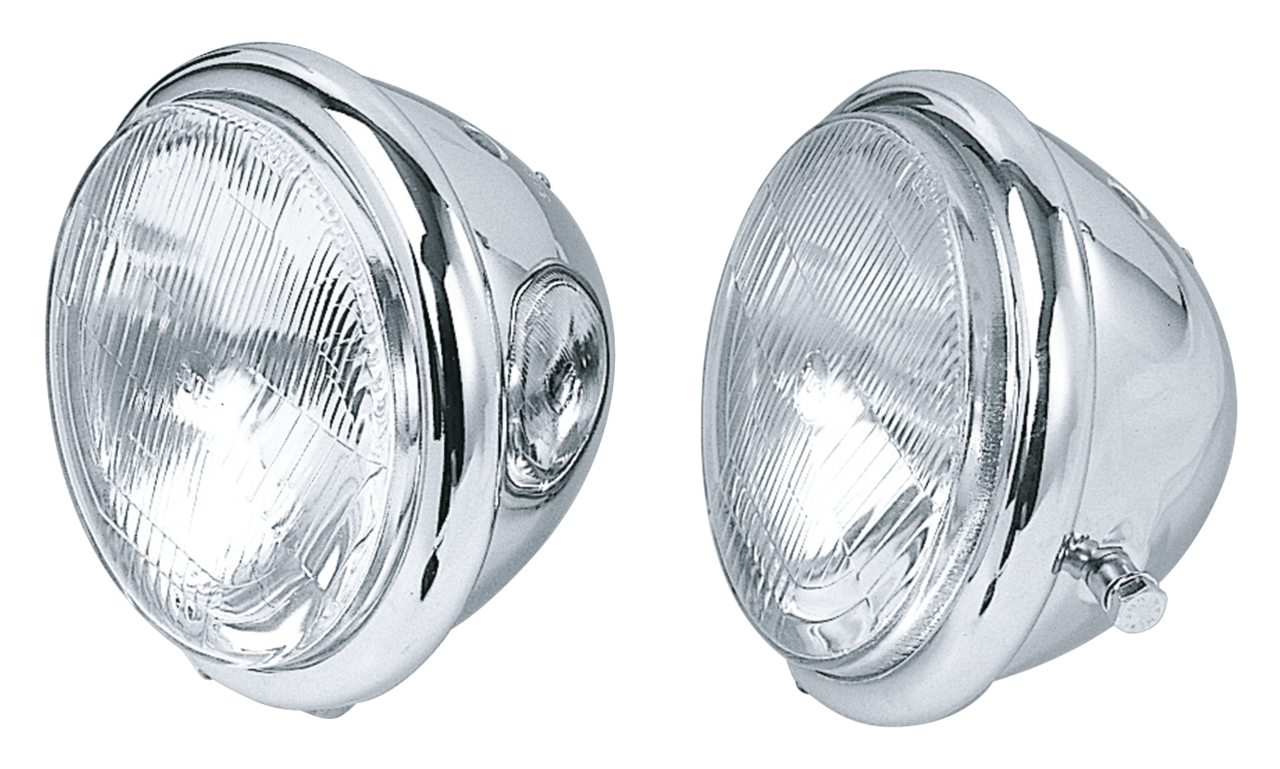Zodiac 5 1/2" Chrome Bates Style Headlights – Electric & Light