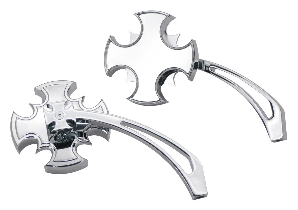 Zodiac Cross Blade Mirror Set with Cut-Out Arm – Handlebar