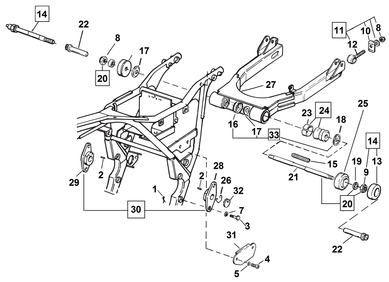 Zodiac Swingarm Parts for FXR – Frame & Rear Suspension