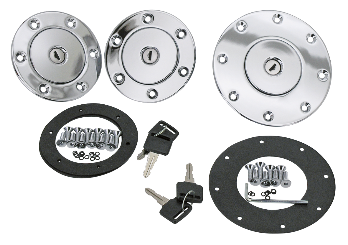 Zodiac Chrome Plated Aero-Style Aluminum Gas Caps – Gas- & Oil Tank