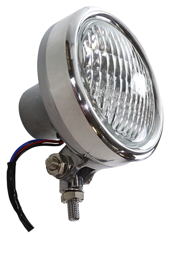 V-Twin Polished Aluminum Retro Headlight – Electric & Light