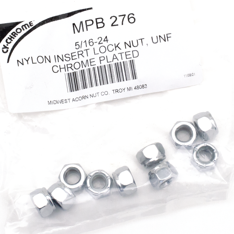 Midwest Acorn Nut Company Chrome Nyloc Nut Assortment – Hardware