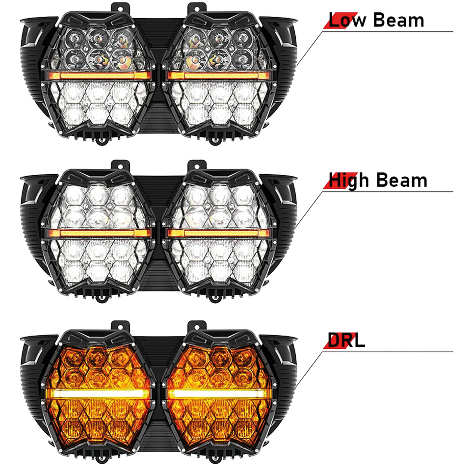 Zodiac Honeycomb Road Glide LED Headlight Unit – Electric & Light