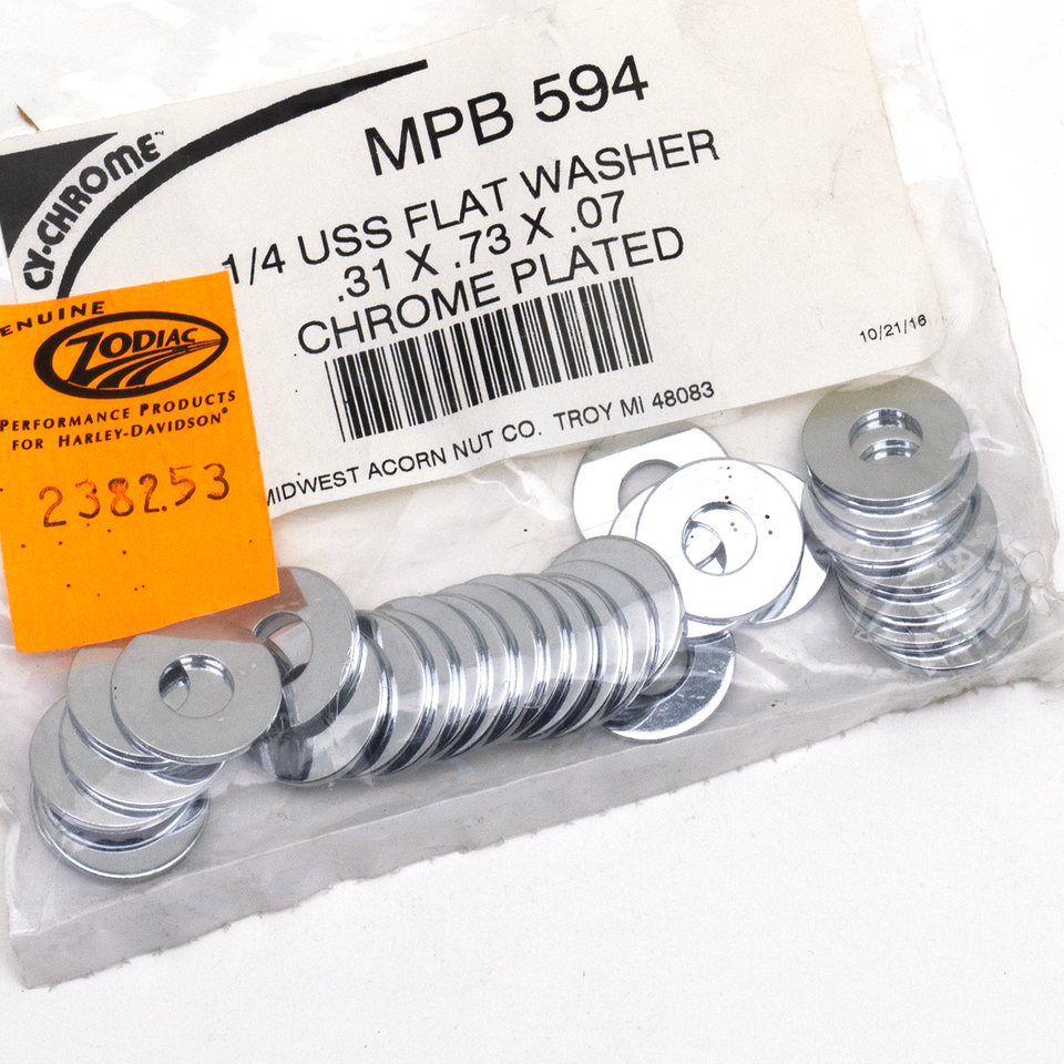 Midwest Acorn Nut Company Chrome Plated Flat Washers Assortment – Hardware