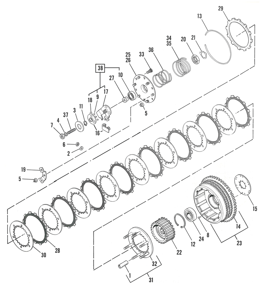 Eastern MC Parts Ironhead Sportster Clutch Release Kit – Primary & Clutch