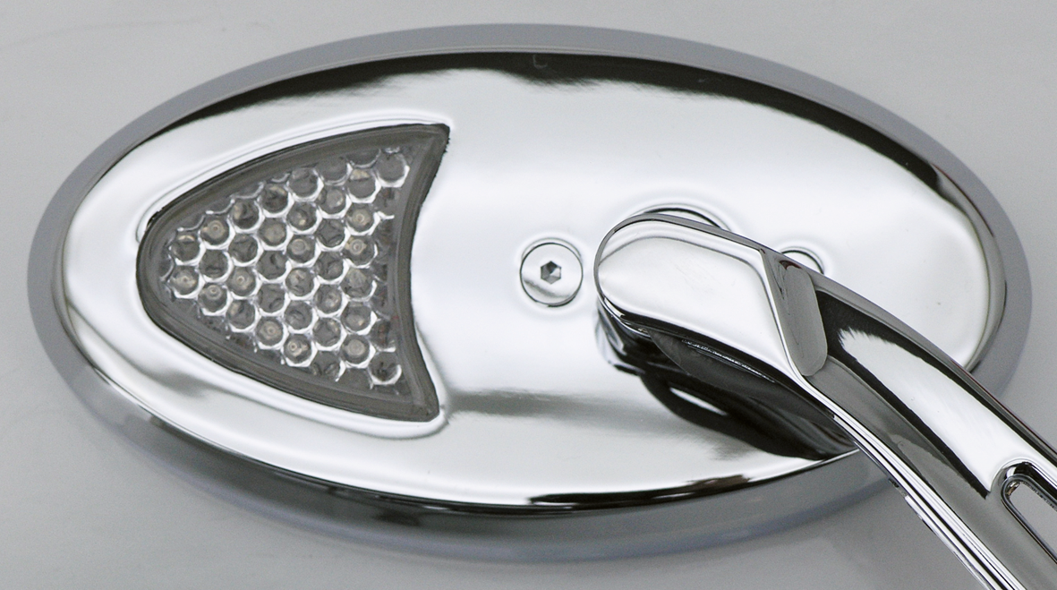 Zodiac Sport Oval Mirrors with LED Turn Signals – Handlebar