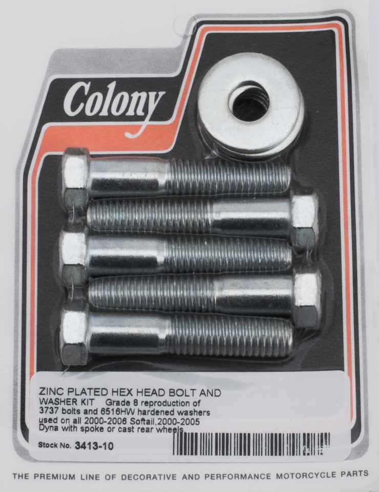 Colony Zinc Plated Rear Wheel Sprocket Hardware Kits