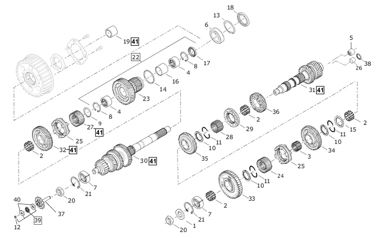 Eastern MC Parts 2006 to Present 6-SPEED Transmission Gears and Shafts