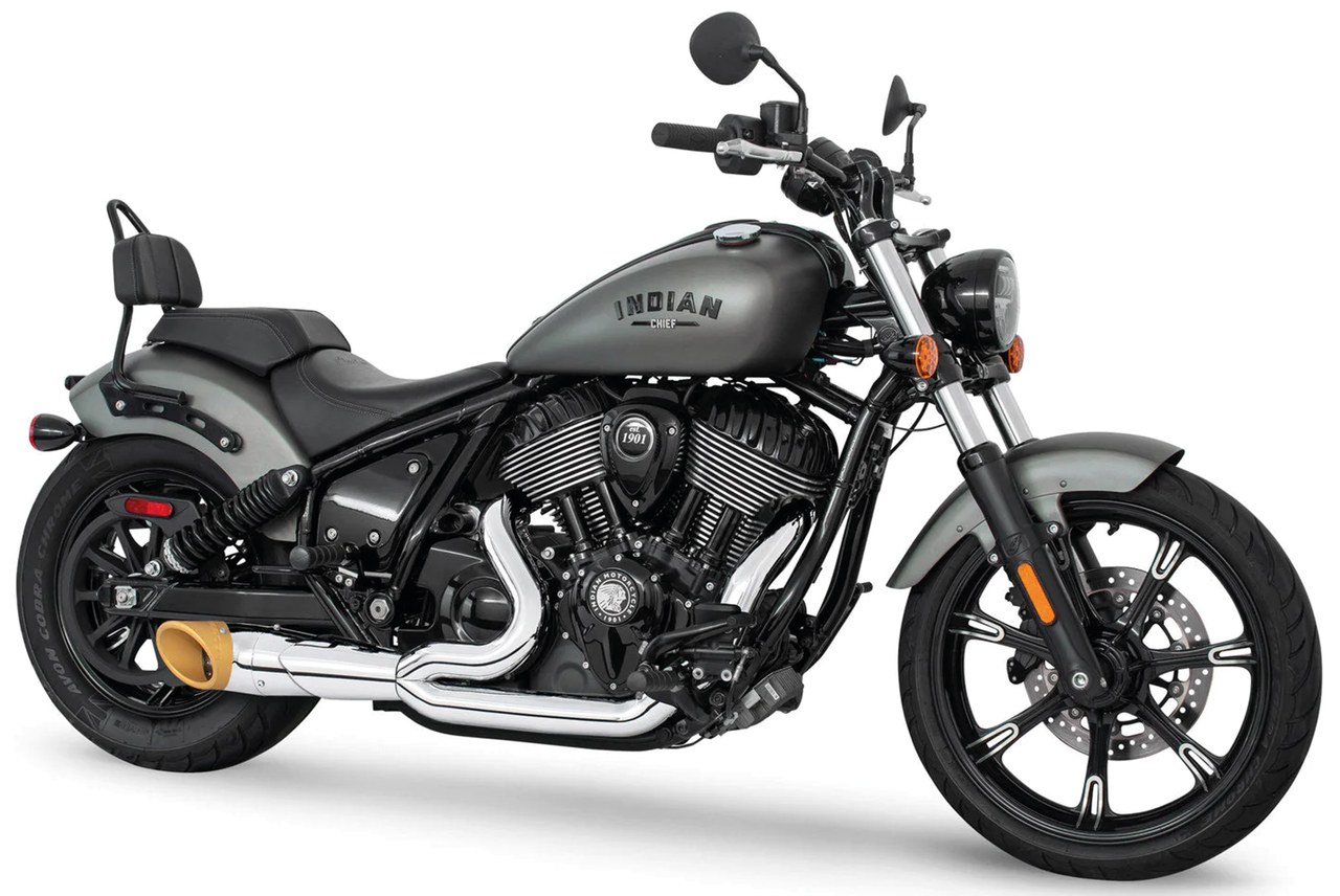 Freedom Performance Exhaust Shorty Turn Out Slash Cut 2-INTO-1 for Indian Powerplus & Thunderstroke