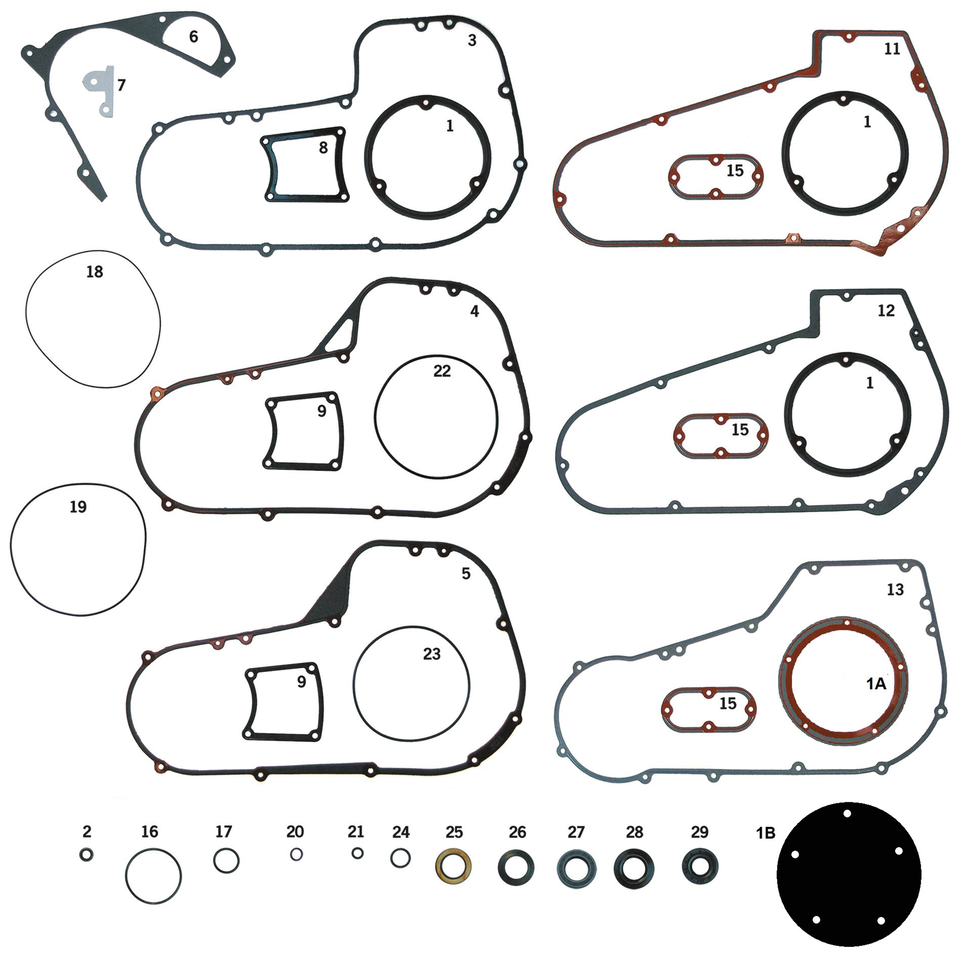 James Gaskets Gaskets, O-Rings and Seals for Primary on 5 Speed Big Twin Late 1979-2006 – Gasket & Seals