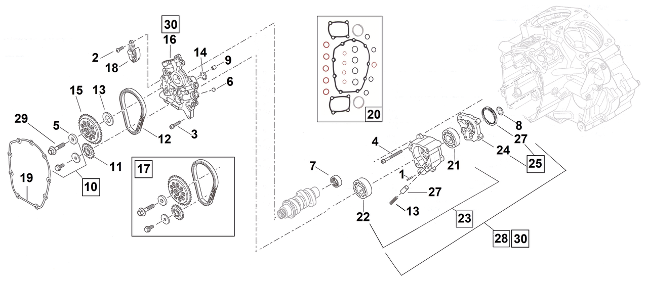 Feuling Cam Drive Parts for Milwaukee Eight – Engine