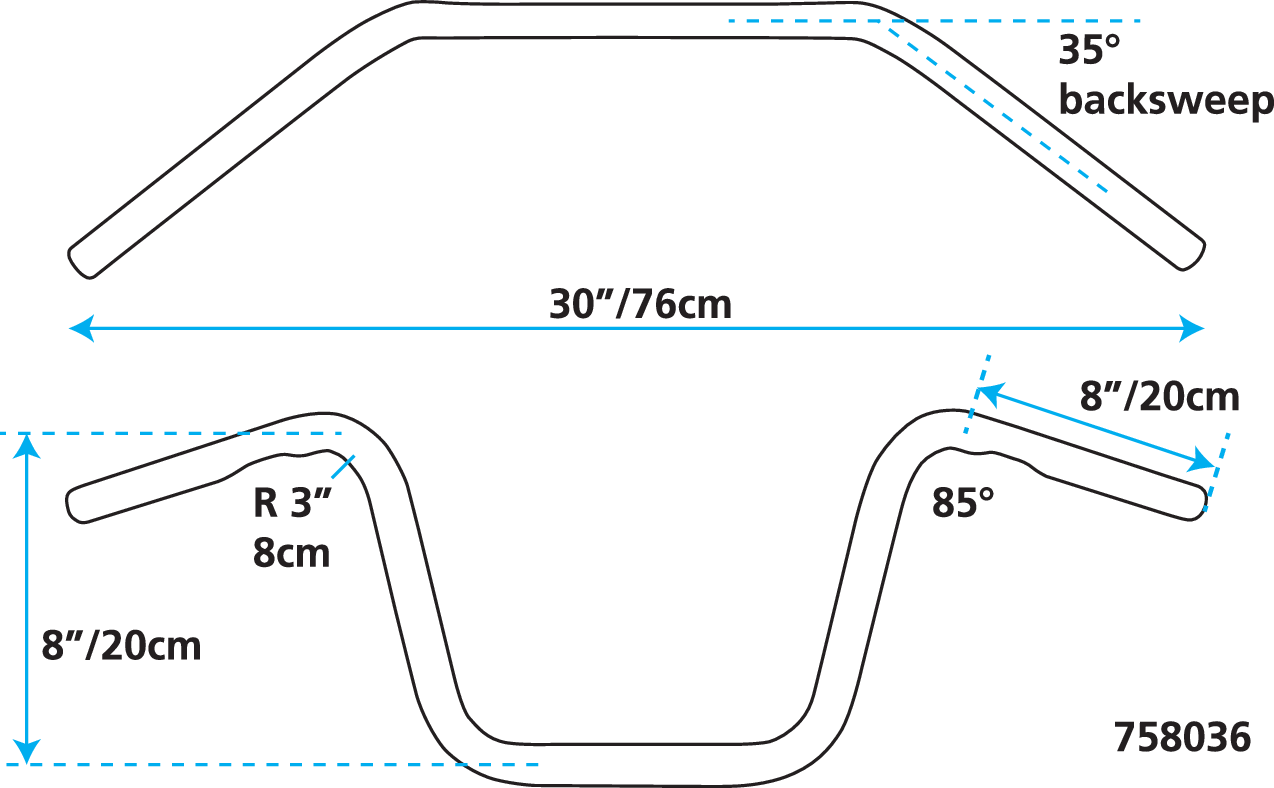 Zodiac Custom Products One Inch Diameter Ape Hangers – Handlebar