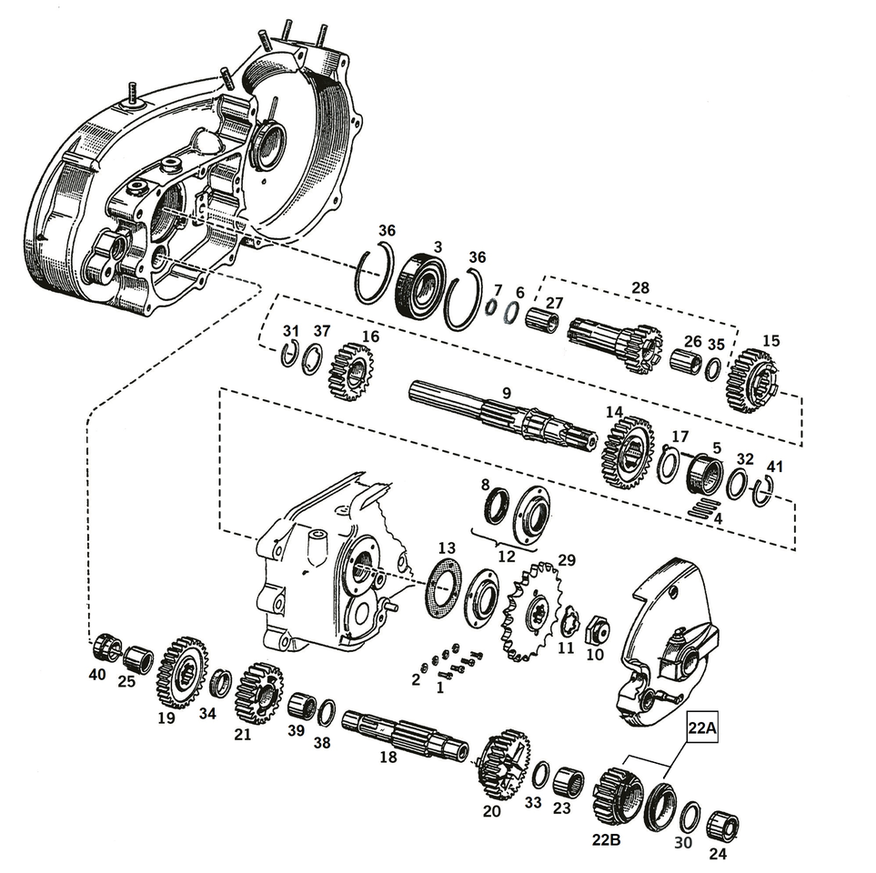 V-Twin Transmission Parts for 4-SPEED Sportster