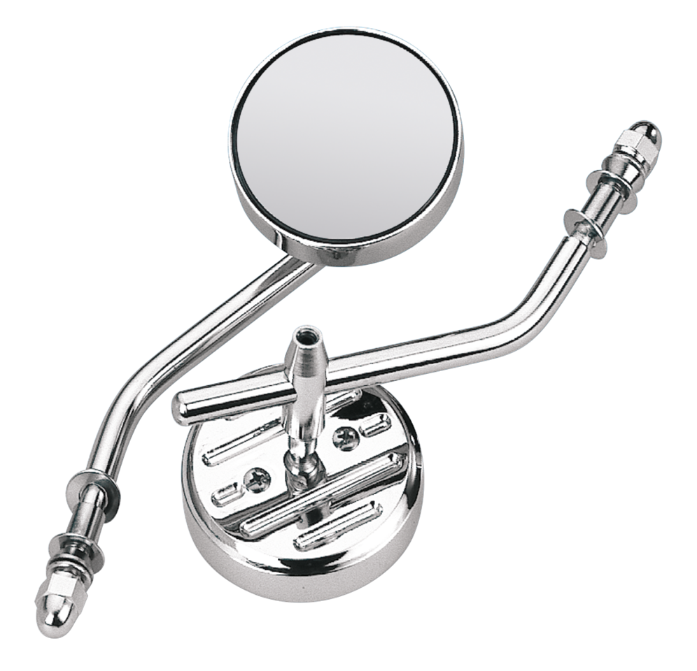 Zodiac Die-Cast Round Mirror with Steel Stem – Handlebar