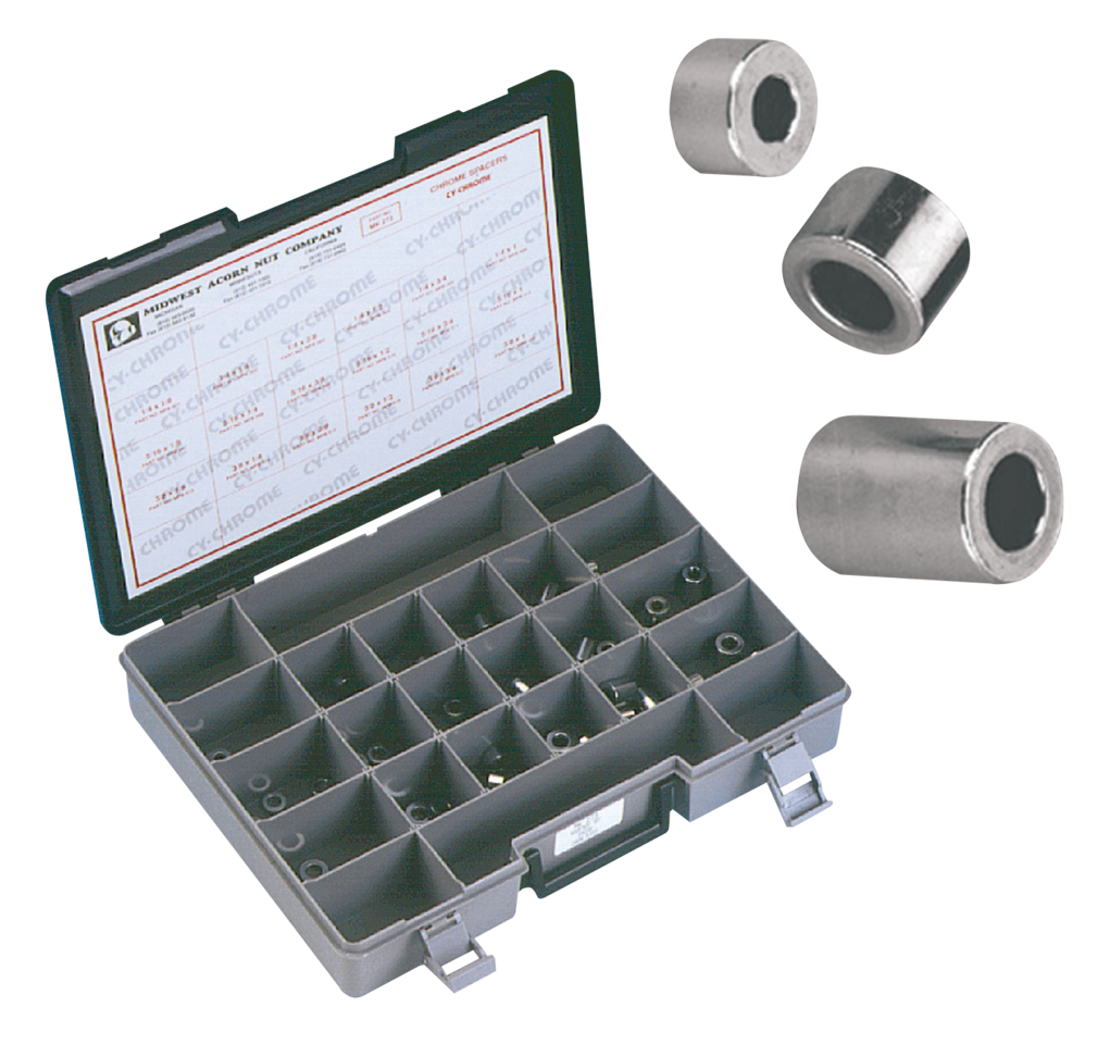 Midwest Acorn Nut Company Show Chrome Steel Spacers Assortment – Hardware